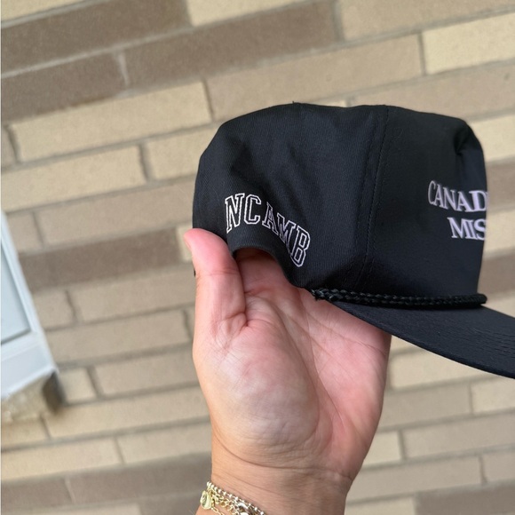 Vintage Canadian Mist black braided rope SnapBack hat adjustable - Picture 4 of 6